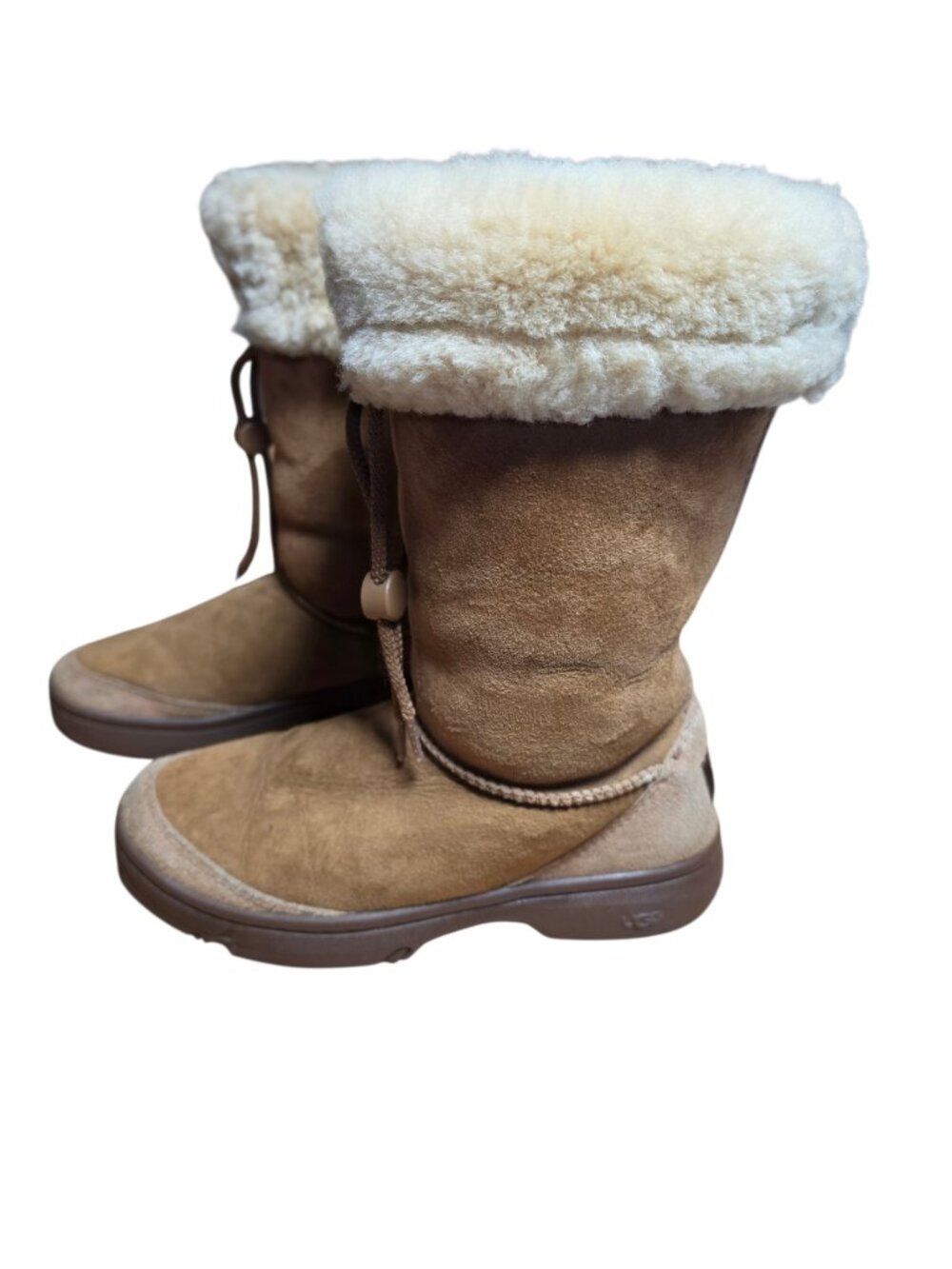 UGG Women's Ultimate Tall Boots w/ Drawstring Chestnut Suede Sz 6